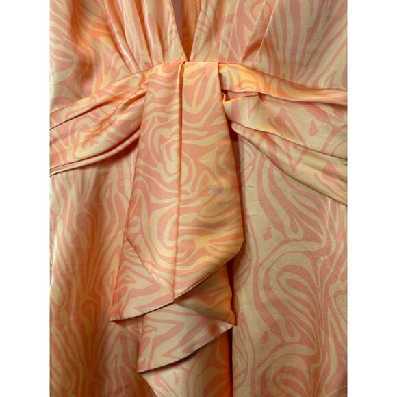 Ronny Kobo Women's Size 6 Orange Satin Mini Dress - Picture 6 of 9